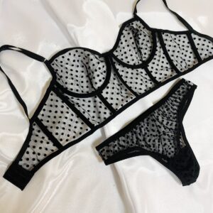 Корсетний комплект в горох